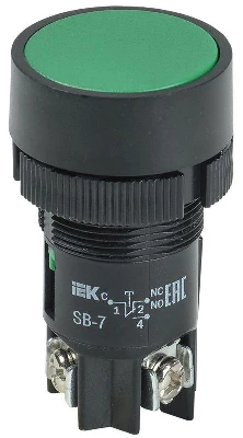 Кнопка SВ-7 "Пуск" d22мм 1НО+1НЗ 240В зел. GENERICA BBT40-SB7-K06