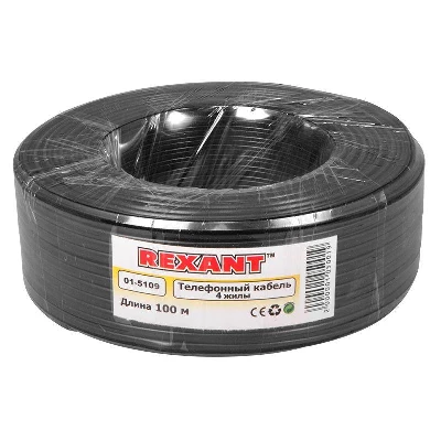 Провод ШТЛП-4 Ч 100м (м) Rexant 01-5109