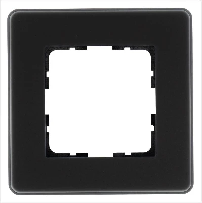 Рамка 1-м G-Glass закругленная стекло матов. черн. Jasmart G1001GB-RM