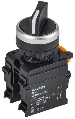 Переключатель 2 полож. 1НО+1НЗ длин. ручка черн. MASTER IEK MI-SW60-11XB2-3-25-2-K02