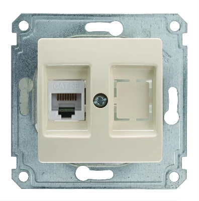 Механизм с панелью двойн. комп. розетки (1шт Cat 5) Makel 30010035