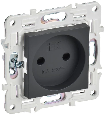 Розетка SKANDY 10А без заземл. защ. шторки SK-R01T титан IEK SK-R13-10-K48