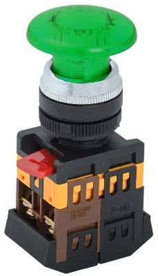Кнопка "Грибок" AELA-22 d22мм 1з+1р 240В неон зел. IEK BBG20-AELA-K06