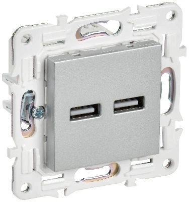 Розетка USB A+A 3.1А SKANDY SK-R15S серебр. IEK SK-U21-D31-K23