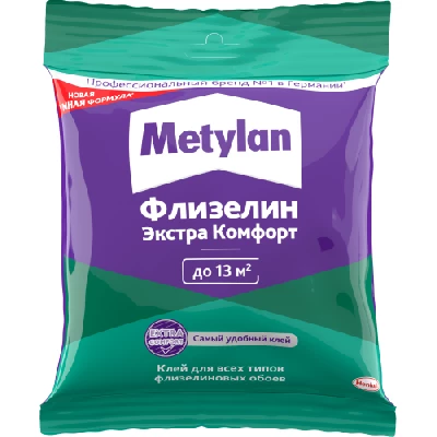 Клей обойный Метилан Флизелин Экстра Комфорт 90г (пакетик) Момент Б0059303