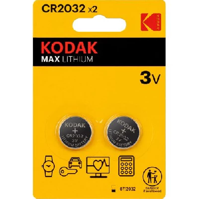 Элемент питания литиевый CR2032 MAX Lithium (блист.2шт) 30417687-RU1 KODAK Б0037004