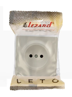 Розетка 1-м ОП LETO без заземл. ПБТ крем LEZARD 752-0300-121B