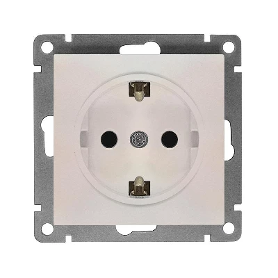 Розетка 1-м СП Афина 16А IP20 с заземл. механизм жемчуж. Universal A0028-OBr