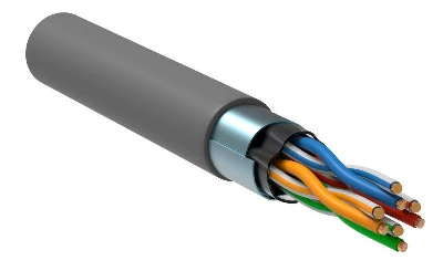 Кабель витая пара F/UTP кат.5E 4х2х24AWG solid LSZH сер. (305м) (м) ITK LC1-C5E04-321
