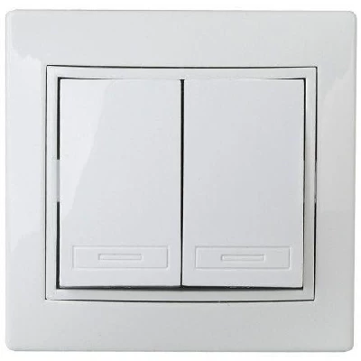 Переключатель 2-кл. СП Plano 1-107-01 10А 250В IP20 бел. Intro Б0053802