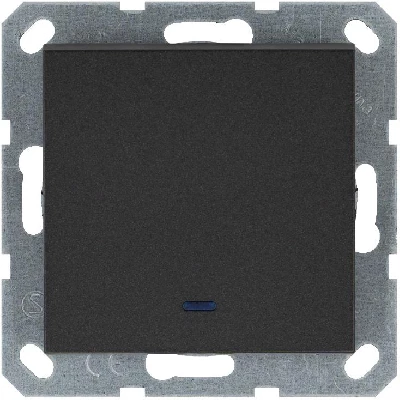 Переключатель проходной 1-кл. 10А IP20 с подсветкой механизм антрацит Jasmart G3012NB