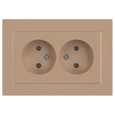 Розетка 2-м СП Accent 6-204-04 16А IP20 250В 2P AL/CU шампань Intro Б0063462