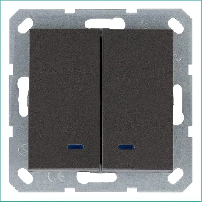 Выключатель 2-кл. 10А IP20 с подсветкой механизм мокко Jasmart G3023NZ
