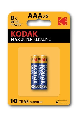 Элемент питания алкалиновый AAA/LR03 1.5В MAX SUPER Alkaline (блист.2шт) 30952874-RU1 KODAK Б0005132