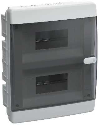 Корпус ЩРВ-П-18 UNION Compact IP41 черн. прозр. дверь пластик. IEK UIC-KP12-V-18-41-K01