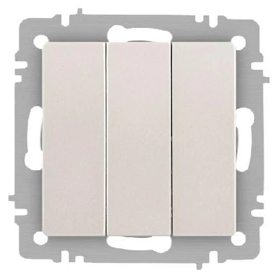 Выключатель 3-кл. СП Accent 6-106-06 10А IP20 250В AL/CU перламутр. Intro Б0063542