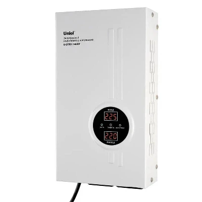 Стабилизатор напряжения U-DTRS-1500W 1ф 1.5кВА релейный ультратонкий настен. Uniel UL-00010578