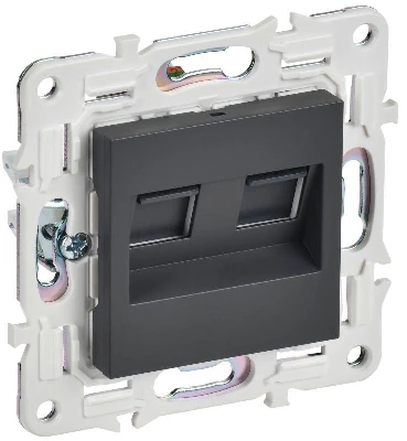 Розетка компьютерная двойн. RJ45 кат.6 SKANDY SK-K04T титан IEK SK-K20-2-K48