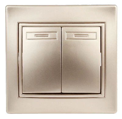 Переключатель 2-кл. СП Plano 1-107-04 10А 250В IP20 шампань Intro Б0053808