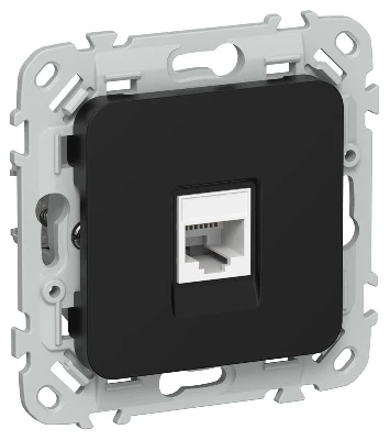 Розетка компьютерная СП FLITE РК6-1-0-ФлЧ RJ45 кат.6 UTP механизм черн. IEK FI-K12-2-K02