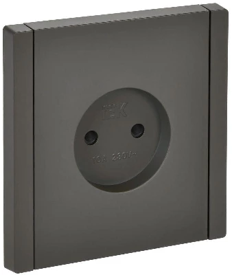 Розетка 1-м СП FORTE&PIANO FP317 10А без заземл. защ. шторки винт. крепл. сер. IEK FP-R13-10-K03