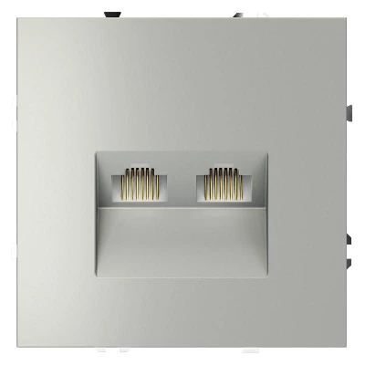 Розетка компьютерная 2-м СП S70 RJ45 + RJ45 кат.6 механизм сталь Voltum VLS060205