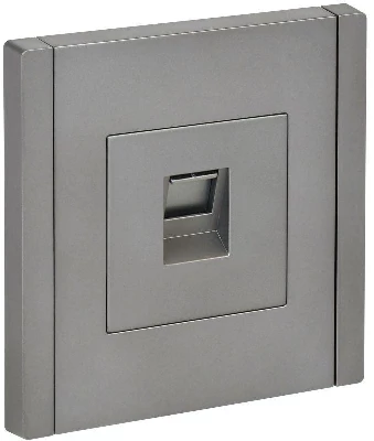 Розетка компьютерная RJ45 кат.5E FORTE&PIANO FP532 сталь IEK FP-K10-1-K46