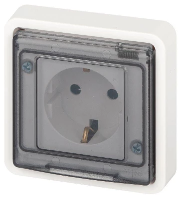 Розетка Эксперт 11-2522-01 2P+E IP55 шторки 16А-250В СУ бел. Эра Б0063281