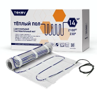 Комплект "Теплый пол" (мат) 150Вт/кв.м 14кв.м TOKOV ELECTRIC TKE-MAT150-2100-14