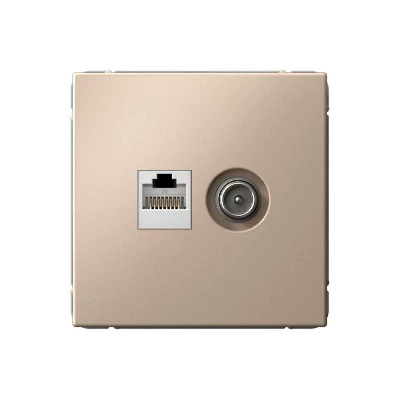 Розетка компьютерная + телевизионная 2-м ArtGallery RJ45 + TV кат.5E песочн. SE GAL001289