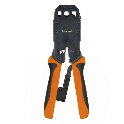 Инструмент HT-2008AR обжимной для RJ45 RJ12 RJ11 (8P8C 6P6C 4P4C) проф. с храповым механизмом Hyperline 35549