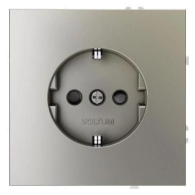 Розетка 1-м СП S70 16А с заземл. защ. шторки механизм шелк Voltum VLS040204