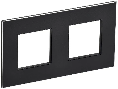 Рамка 2-м SKANDY SK-F32Bl металл черн. IEK SK-M22-M-K02