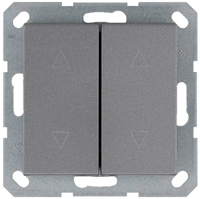 Выключатель для жалюзи 2-кл. 10А IP20 механизм алюм. Jasmart G3028S