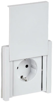 Розетка СП FORTE&PIANO 16А IP44 FP221 с заземл. защ. шторки с крышкой винт. крепл. бел. IEK FP-R16-16-44-K01