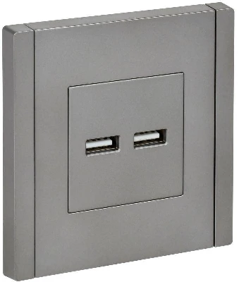 Розетка USB A+A 3.1А FORTE&PIANO FP549 сталь IEK FP-U21-D31-K46