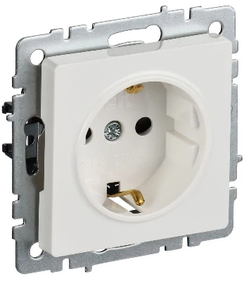 Розетка Btrite РС14-1-0-БрБ 16А с заземл. бел. IEK BR-R14-16-K01-PRO