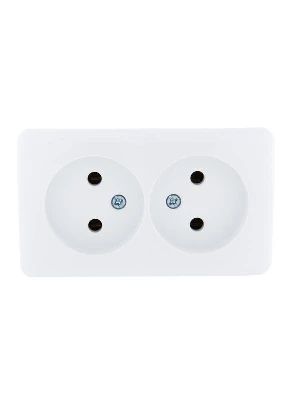Розетка 2-м ОП Viola 16А IP20 без заземл. бел. LEZARD 751-0200-128