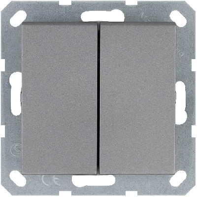 Кнопка 2-кл. 10А IP20 с переключающим контактом механизм алюм. Jasmart G3020S