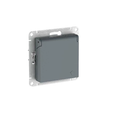 Розетка AtlasDesign 16А IP20 с заземл. защ. шторки с крышкой быстрозажим. клем. механизм грифель SE ATN000746S