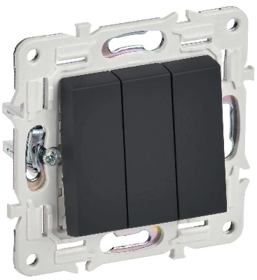 Выключатель 3-кл. SKANDY 10А SK-V11G графит IEK SK-V30-0-10-K53