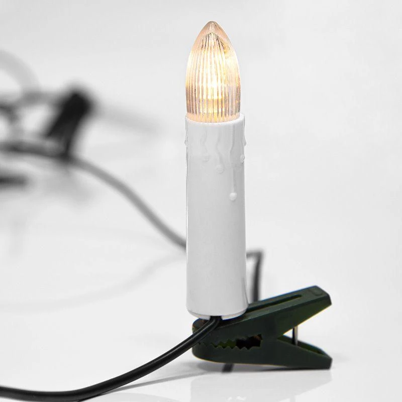Гирлянда светодиодная "Свечи" 10м 50LED тепл. бел. 4Вт 220-240В IP20 провод ПВХ темн. зел. Neon-Night 303-085 8