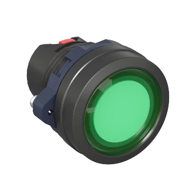 Головка кнопки плоская прозрачная с фиксацией зел. DKC M22P-FLLGP