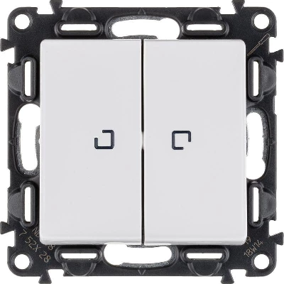 Выключатель 2-кл. СП Valena Life 10А IP20 250В 10AX с подсветкой с лицев. панелью механизм бел. Leg 752428