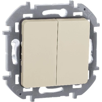 Выключатель 2-кл. Inspiria 10А IP20 250В 10AX механизм сл. кость IEK 673621