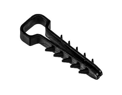 Дюбель-хомут PCD-F 06х12-45-100BL для плоского кабеля PA6.6 черн. (уп.100шт) JazzWay 5055001