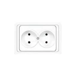 Розетка 2-м СП Валери 16А IP20 без заземл. бел. UNIVersal В0102