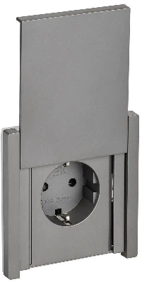 Розетка СП FORTE&PIANO 16А IP44 FP521 с заземл. защ. шторки с крышкой винт. крепл. сталь IEK FP-R16-16-44-K46