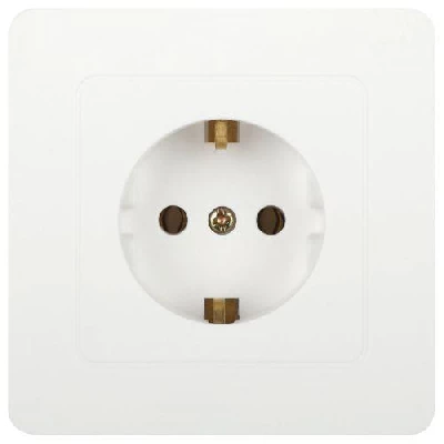 Розетка 1-м СП Style 7-202-01 16А 250В IP20 2P+E Schuko с заземл. бел. Intro Б0060619