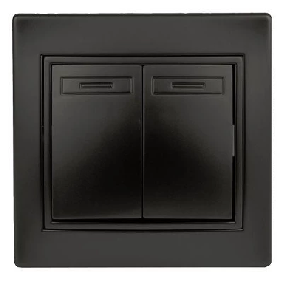 Переключатель 2-кл. СП Plano 1-107-05 10А 250В IP20 антрацит Intro Б0053810